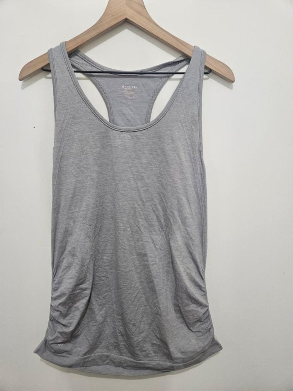 Athleta Grey Space Dye Ruched Racerback Tank